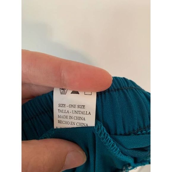 TEAL Gaucho Pants Flowy Small Medium Drawstring Waist0 - Picture 5 of 6